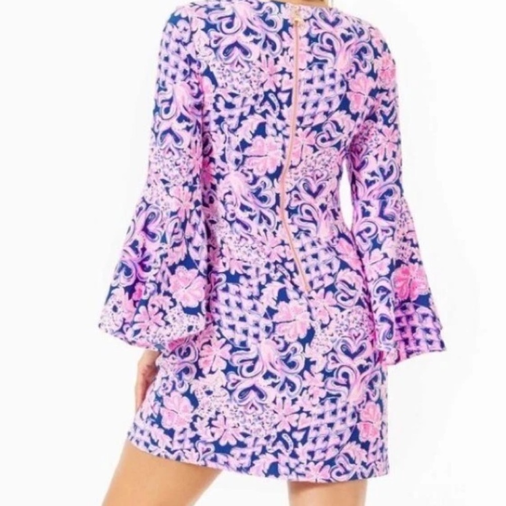 Lilly Pulitzer Kayla Stretch Dress in Indigo Love You Bunches. NWT. Size 10 - Picture 2 of 13